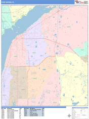 Fort Myers Digital Map Color Cast Style